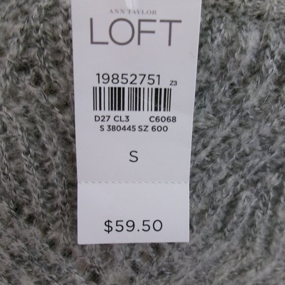 New Ann Taylor LOFT Grey SOFT Mohair Blend Fuzzy Pullover Sweater S Gray NWT - Picture 3 of 9